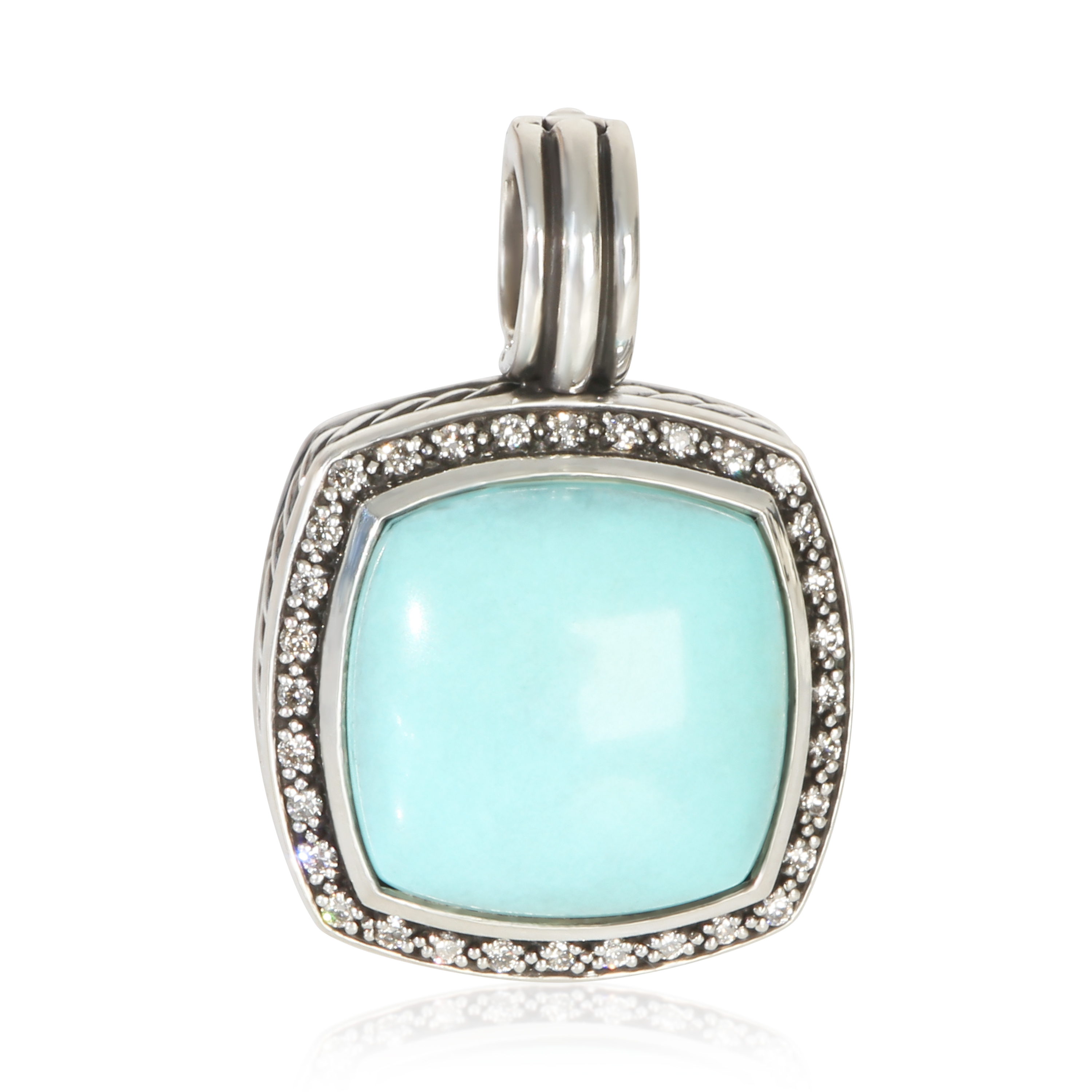 David Yurman Sterling Silver Turquoise And Diamond Albion Pendant 960$